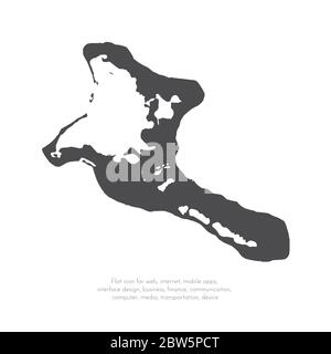 Vector map Kiribati. Isolated vector Illustration. Black on White background. EPS 10 Illustration. Stock Vector