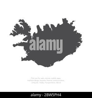Map of Iceland icon black color vector illustration flat style simple ...