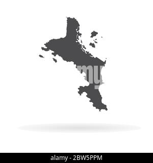 Vector map Seychelles. Isolated vector Illustration. Black on White background. EPS 10 Illustration. Stock Vector