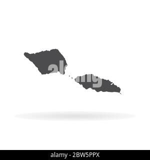Vector map Samoa. Isolated vector Illustration. Black on White background. EPS 10 Illustration. Stock Vector