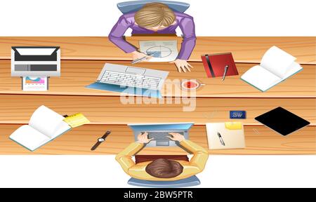 employees are working in office Stock Vector