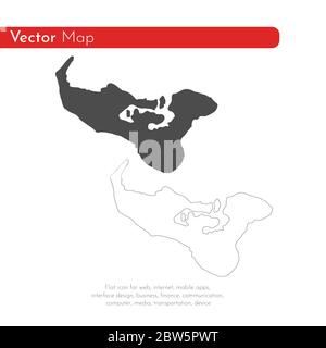 Vector map Tonga. Isolated vector Illustration. Black on White background. EPS 10 Illustration. Stock Vector