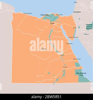 Vector map Egypt. Isolated vector Illustration. EPS 10. Stock Vector