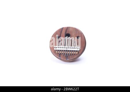 Kalimba African folk music instrument on white background front view Stock Photo
