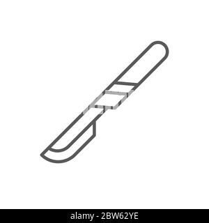 Surgical scalpel vector icon symbol medical tools isolated on white background Stock Vector