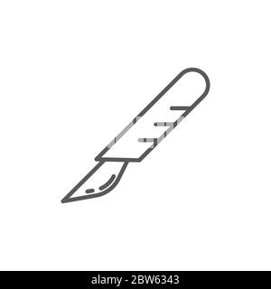 Surgical scalpel vector icon symbol medical tools isolated on white background Stock Vector