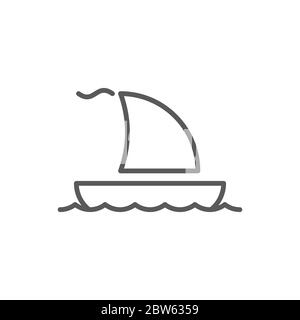 Sailing ship vector icon symbol isolated on white background Stock Vector