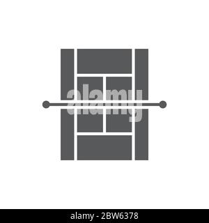 Tennis court vector icon symbol sport arena isolated on white background Stock Vector