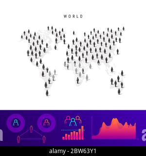Society world map infographic chart design template dark theme Stock ...