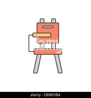 School desk and a chair vector icon symbol isolated on white background Stock Vector