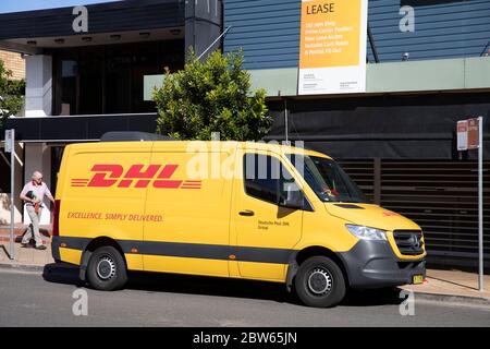 DHL delivery truck in Sydney,NSW,Australia Stock Photo