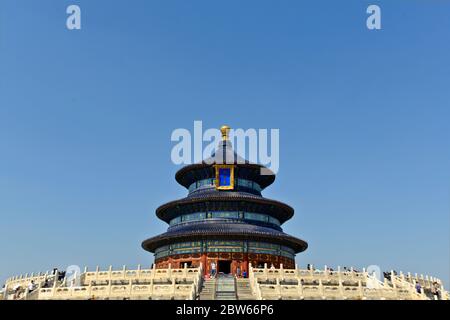 Temple of Heaven: Hall of Prayer for Good Harvests. Beijing, China Stock Photo