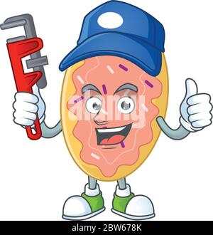 Bread Cartoon drawing concept work as smart Plumber Stock Vector