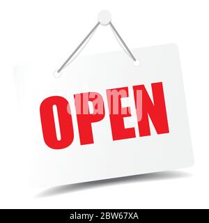 Business 'open' door signage for unlock marketing promotion Premium vector design eps 10. Stock Vector