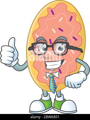cartoon drawing concept of bread as a successful businessman Stock Vector
