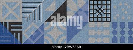 Colorful  geometric poster. Grid with color geometrical shapes. Modern abstract promotional flyer background illustration set. Geometric template Stock Photo