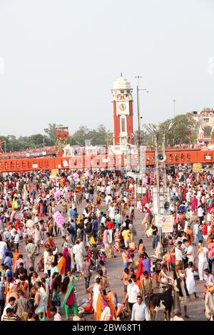 Haridwar holiest places for Hindus, Har Ki Pauri is a famous ghat on the banks of the Ganges in Haridwar, India (Photo Copyright © Saji Maramon) Stock Photo