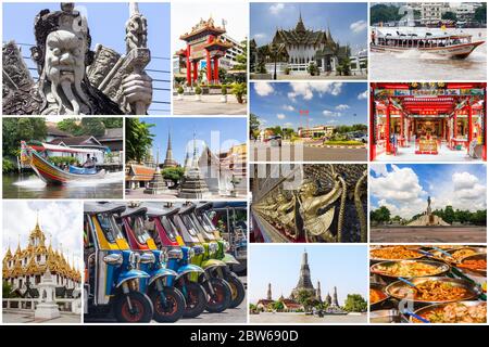 Travel images collage of Bangkok, Thailand Stock Photo