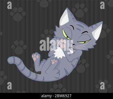 Grey Cat Illustration Vector On A White Background Stock Vector Image Art Alamy