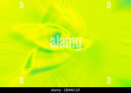 Abstarct background. Twirl effect as a colorful decorative patterned wallpaper. soft focus. Green and yellow neon color. Stock Photo