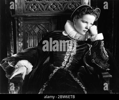 KATHERINE HEPBURN Portrait as Mary Queen of Scots by Ernest BACHRACH for MARY OF SCOTLAND 1936 director JOHN FORD play Maxwell Anderson screenplay Dudley Nichols costume design Walter Plunkett RKO Radio Pictures Stock Photo