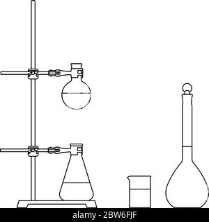 Clamp holders. Laboratory accessories. Thin line vector Stock Vector
