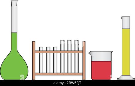 Set of laboratory equipment icons. Vector illustration Stock Vector