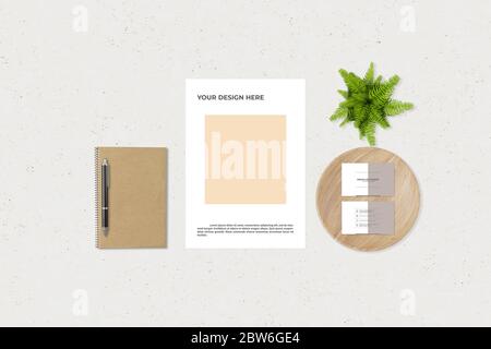 Corporate identity template set. Business stationery mock-up . Branding design.  card, pen, paper, notebook,copy space Stock Photo