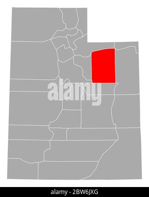 Map of Duchesne in Utah Stock Photo