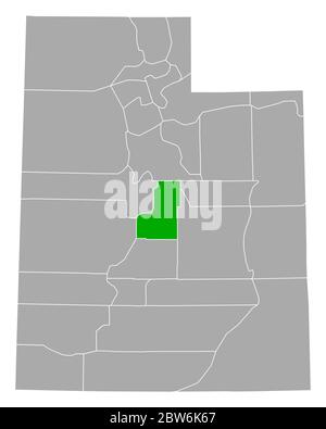 Map of Sanpete in Utah Stock Photo