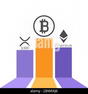 world cryptocurrency value chart Stock Vector
