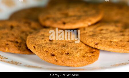 Selective focus of Butter Crunch Cookies Stock Photo