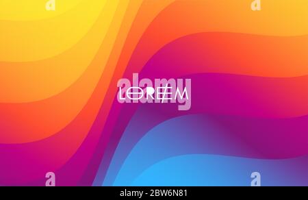 Abstract wavy background with curves lines. Concept of cover with dynamic effect. Vector illustration for design. Stock Vector
