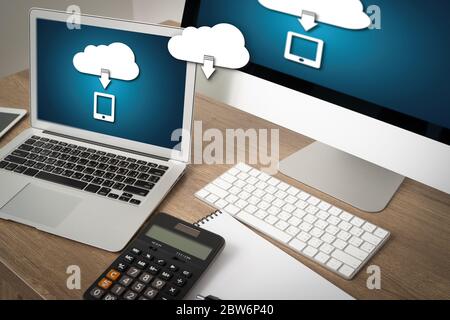 LIVE STREAMING Backup Download Computing Digital Data transferring , STREAMING Download Stock Photo