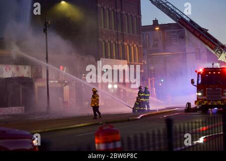 Minneapolis MN - May 29: Fire crew put out fire in aftermath of violent ...