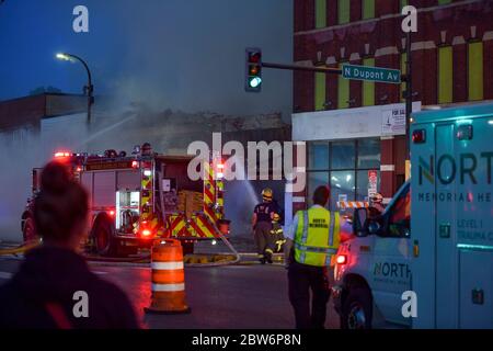 Minneapolis MN - May 29: Fire crew put out fire in aftermath of violent ...