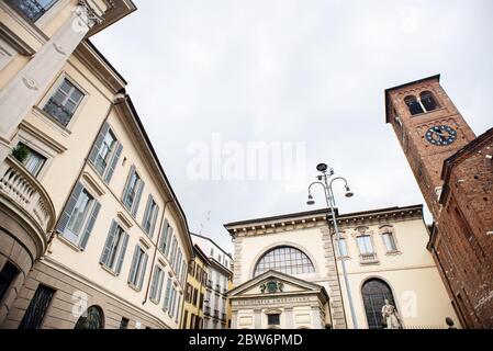 Milan. Italy - May 20, 2019: Ambrosian Library in Milan. Biblioteca Pinacoteca Accademia Ambrosiana. Church of San Sepolcro. Stock Photo