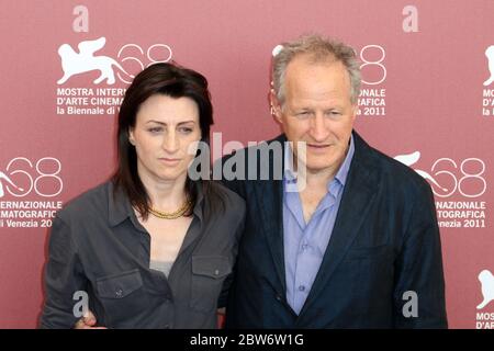 VENICE, ITALY - SEPTEMBER 09: Ami Canaan Mann and Michael Mann poses at the 'Texas Killing Fields' photocall during the 68th Venice Film Festival Stock Photo