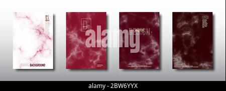 Marble texture seamless pattern collection. Abstract red background cards template vector design. pattern swatches included in file. - Vector Stock Vector