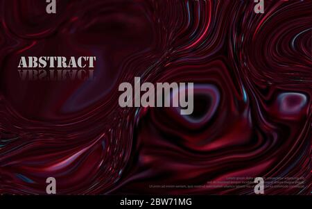Abstract dark red mixture of acrylic paints surface. Texture of acrylic waves and swirls. Trendy background for design cover packaging placard flyer p Stock Vector