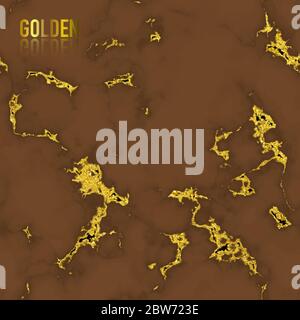 Brown marble with gold foil texture seamless pattern background. Abstract  texture can be used wallpaper decoration element. pattern swatches included Stock Vector