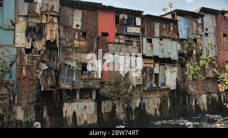 Dharavi slums in east Mumbai. Bandra District, Maharashtra, India Stock ...