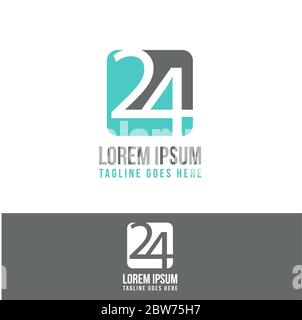 Number 24 icon symbol. Service around the clock 24 hours a day or 24 anniversary. Vector illustration EPS.8 EPS.10 Stock Vector