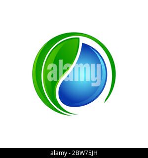 3D design round leaf ecology nature element vector icon. Design shape leaf symbol and abstract organic leaf symbol. Leaf logo eco graphic creative tem Stock Vector