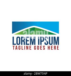 Green mountain in flat style for your best business symbol. Geometric mountain for element design. Vector illustration EPS.8 EPS.10 Stock Vector