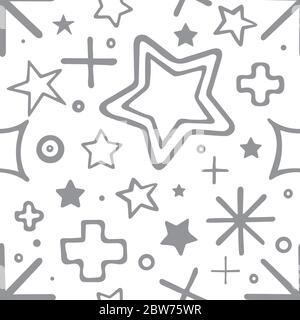 Doodle seamless pattern. Hand drawn endless texture. Sketch drawing background. Part of set. Stock Vector