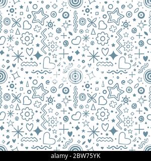 Doodle seamless pattern. Hand drawn endless texture. Sketch drawing background. Part of set. Stock Vector
