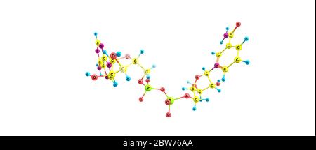 Nicotinamide adenine dinucleotide or NAD is a coenzyme found in all living cells. It is a dinucleotide, because it consists of two nucleotides joined Stock Photo