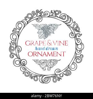 Vintage ornament. Hand drawn engraved style floral vector decorative frame and design elements. Part of set. Stock Vector