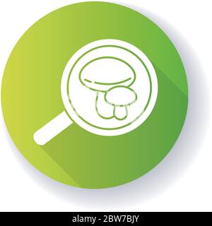 Mycology green flat design long shadow glyph icon Stock Vector